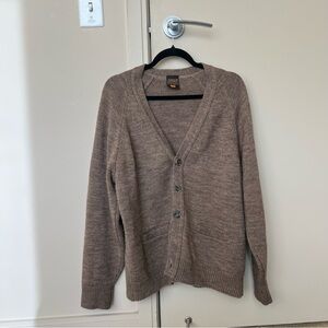 Men's Brown Cardigan Sweater
